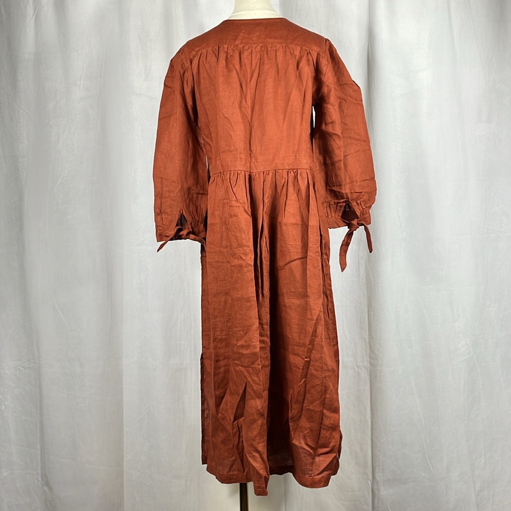 NWT Myrah Penaloza Valentina Dress in Harvest Moon Burnt Orange. - Picture 4 of 11